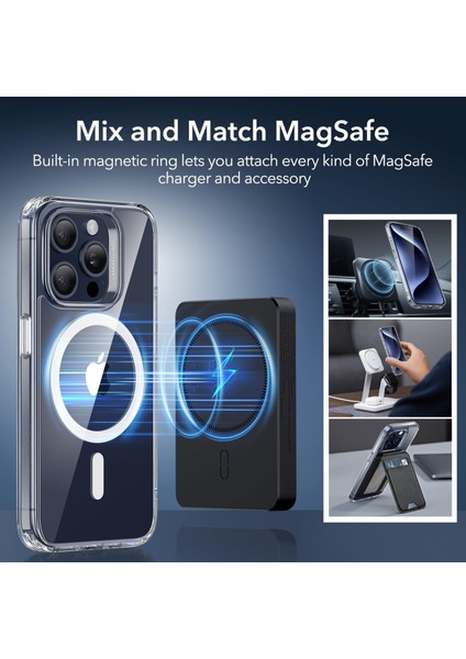 iPhone 15 Pro Kılıf Magsafe Wireless Şarj Özellikli Şeffaf Kılıf modelleri