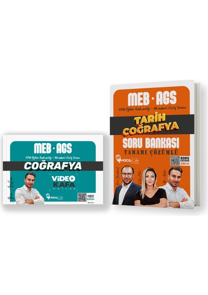 2025 Meb-Ags Tarih-Coğrafya Tamamı Çözümlü Soru Bankası / Coğrafya Video Notlar 2 Li Set
