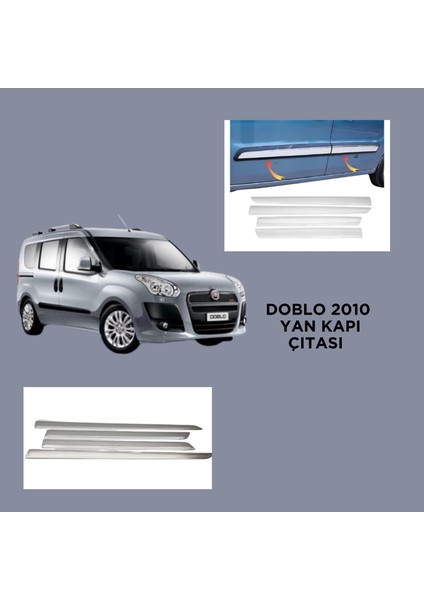 Fiat Doblo Krom Yan Kapı Çıtası 4 Kapı 2010> Paslanmaz Çelik