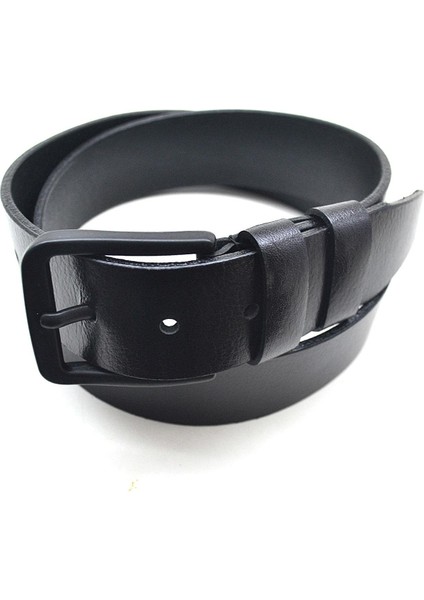 Deri Siyah Casual Erkek Kemeri