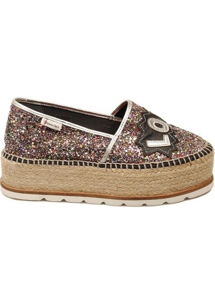 J.love Simli Love Yazı ile Detaylı Hasır Tabanlı Dolgu Topuklu Kadın Ayakkabı fiyatları