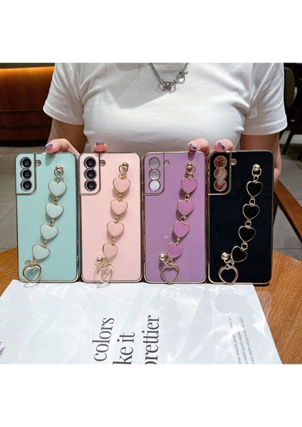 Xiaomi Redmi Note 9 Pro Kılıf Parlak Gold Kalp Desenli Askılı Bilezik Kamera Korumalı fırsatları