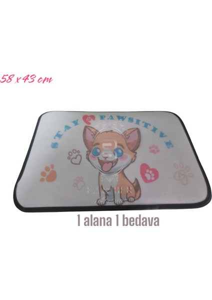Kedi Köpek Evcil Hayvan Mama Paspası Beslenme Paspası 58x43cm