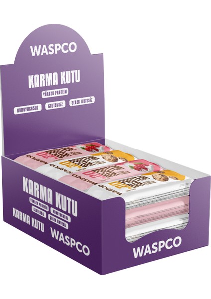 Protein Bar Karma Kutu 40g Çilekli ve Kurabiye Aromalı 12 Adet (2 Çeşit)