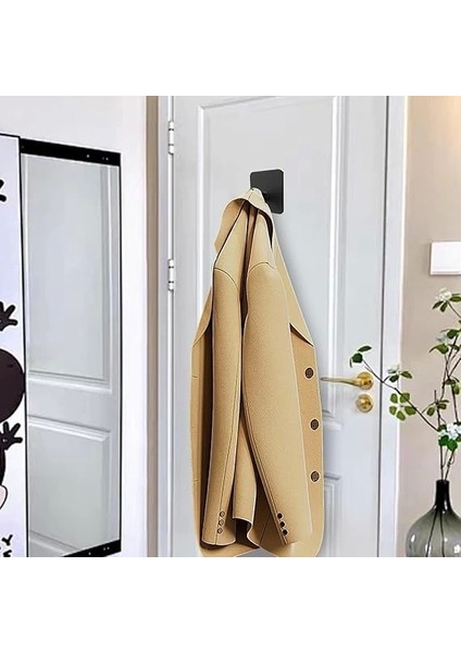 Kendinden Yapışkanlı Askılık Mat Siyah 07 Pakette 5 Adet