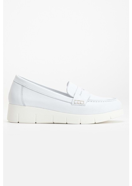 Kadın Deri Rahat Günlük Ayakkabı - Beyaz fırsatları