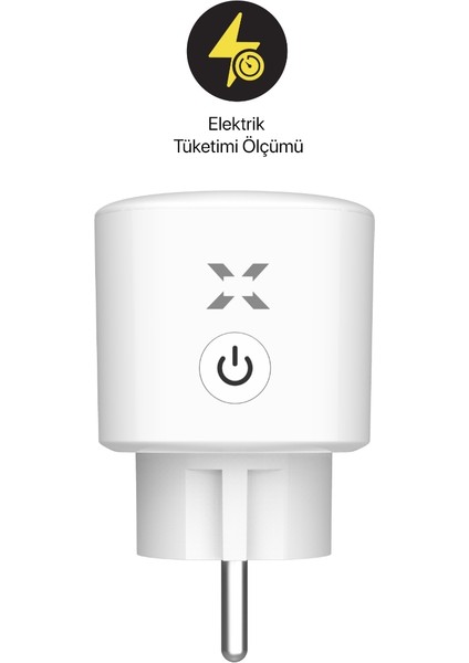 Akım Korumalı Mobil Uygulama Kontrollü Enerji Ölçümlü Akıllı Wi-Fi/Bluetooth Priz 5 Adet X7010