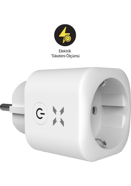 Akım Korumalı Mobil Uygulama Kontrollü Enerji Ölçümlü Akıllı Wi-Fi/Bluetooth Priz 5 Adet X7010