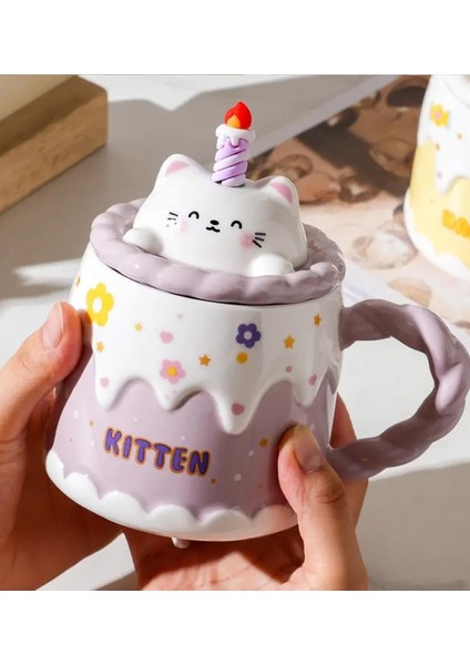 Pasta Kedi Temalı Seramik Kupa modelleri