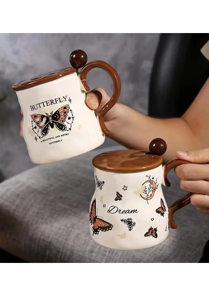 Vintage Kelebek Desenli Seramik Kupa fiyatları