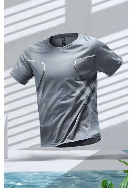 Fusto Mikro Polyester Slim Fit Performans Antrenman Sporcu Erkek Tshirt