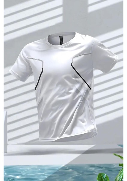 Fusto Mikro Polyester Slim Fit Performans Antrenman Sporcu Erkek Tshirt
