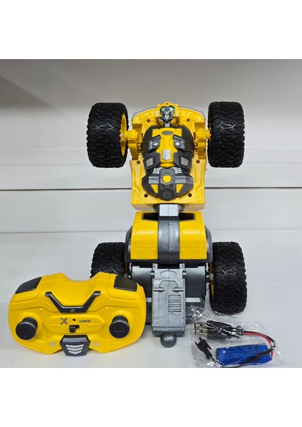 Oyuncak Transformers Bumblebee Uzaktan Kumandalı Robot Olan Sesli Şarjlı Araba Jeep Drift