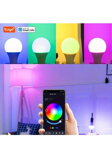 Akıllı Rgb LED Ampul Wifi Özelikli Özel Uygulamalı Ev Dekoru 9W A+ Enerji Tasaruflu Lamba fırsatları
