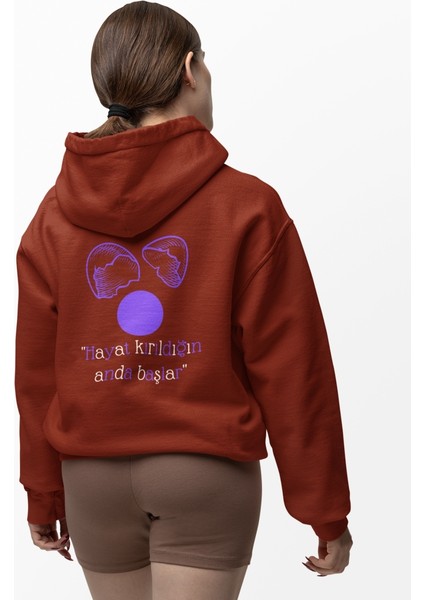 Hayat Kırıldığın Anda Başlar Kırık Yumurta Baskılı Kadın Sweatshirt