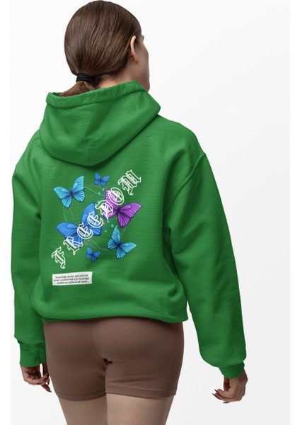 Freedom(Özgürlük) Kelebek Kadın Baskılı Sweatshirt