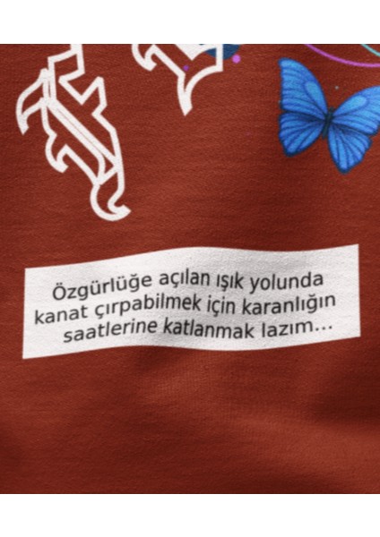 Freedom(Özgürlük) Kelebek Kadın Baskılı Sweatshirt fiyatları