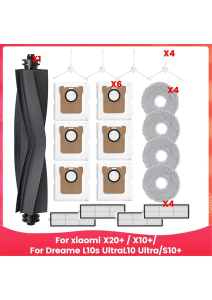 X20+ / X10+, L10S Ultra, L10 S10+ Elektrikli Süpürge, Yedek Parçalar Fırça Filtre Paspas Torbaları (Yurt Dışından)