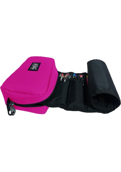 Mercan Pembe Organizer Roll Up Düzenleyici Kalem Kutusu/kalemlik
