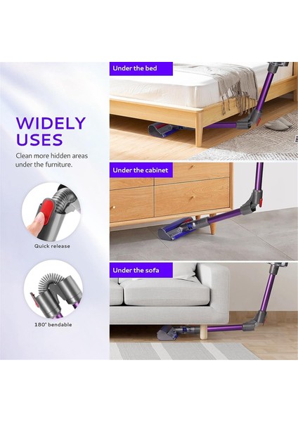 Dyson V7V8V10 V11 V15 Kablosuz Elektrikli Süpürge Aksesuarlarıyla Uyumlu Katlanabilir Uzatma Çubuğu, Hızlı Çıkarma Çubuğu Değişimi (Yurt Dışından)