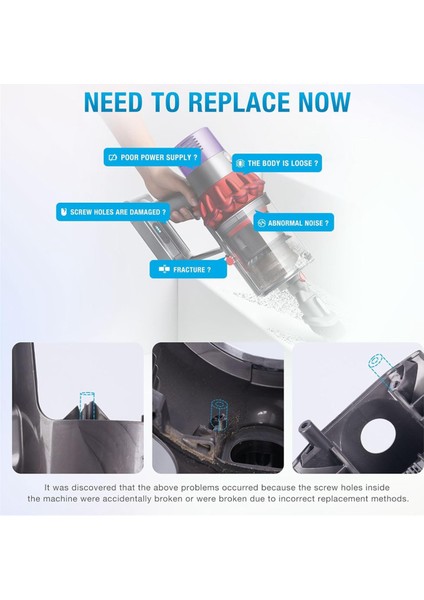 Dyson V10 SV12 Elektrikli Süpürge Için Ana Gövde Montaj Muhafazası Değişimi Ana Gövde Servis Montaj Muhafazası (Yurt Dışından)