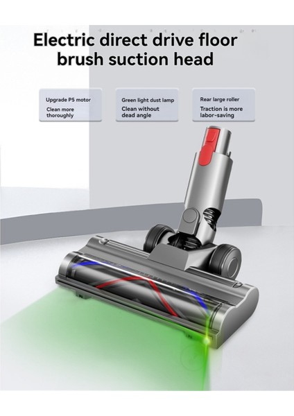Dyson V7 V8 V10 V11 V15 Elektrikli Süpürge Aparatı Için Doğrudan Tahrikli Fırça Başlığı Halı Zemin Temizliği Için LED Toz Algılama (Yurt Dışından)