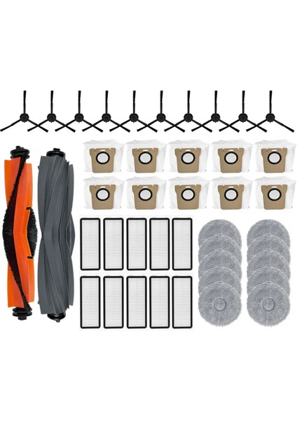 Dreame Bot L20 Ultra / L20 Ultra Komple Vakum Parçaları Ana Yan Fırça Hepa Filtre Paspas Bezi Bez Toz Torbası (Yurt Dışından)