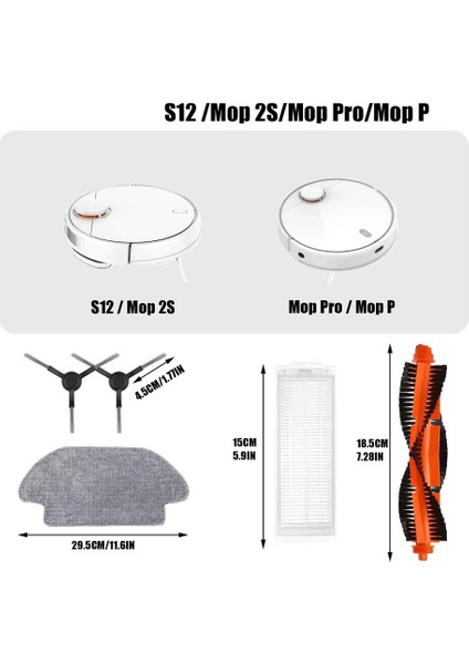 Xiaomi Mi Robot Süpürge S12 /mop 2s /mop P/mop Pro Süpürge Yedek Parçaları Için Yedek Aksesuar Seti (Yurt Dışından) fiyatları