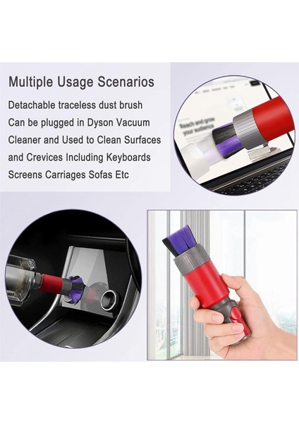 Dyson V7 V8 V10 V11 V15 Için Esnek Aralık Aracı ve Araç Detaylandırma ve Köşe Temizleme Için Traceless Toz Fırçası Aparatı (Yurt Dışından) modelleri