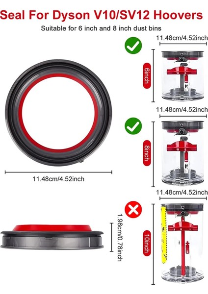 Dyson V10 SV12 Elektrikli Süpürge Onarım Parçası Aksesuarları Için Toz Kabı Üst Sabit Sızdırmazlık Halkası (Yurt Dışından) modelleri
