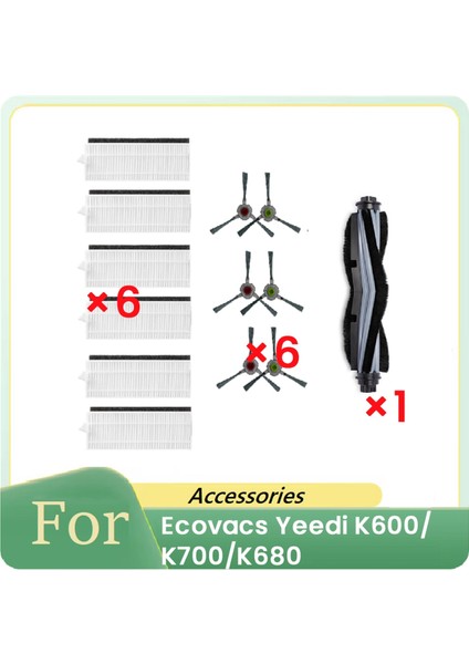 Ecovacs Yeedi K600/K700/K680 Süpürme Robotu Aksesuarları Temizleyici Parçaları Değişimi Için 13 Adet (Yurt Dışından)