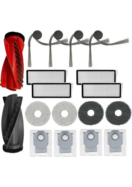 Roborock Qrevo Curve / P20 Pro Robot Süpürge Ataşmanları Için Yedek Parçalar Ana Yan Fırça Hepa Filtre Paspas Toz Torbası (Yurt Dışından)