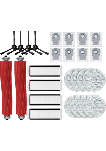 Roborock Qrevo S Yedek Ana Yan Fırça Hepa Filtre Paspas Pedleri Toz Torbaları Yedek Parçaları (Yurt Dışından)