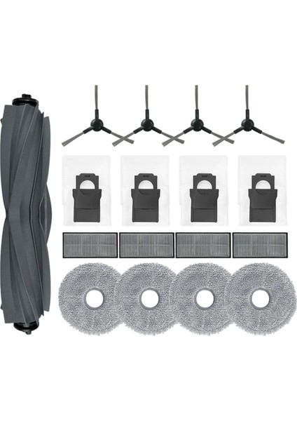 Dreame X30 ULTRA/X30 Pro Ana Yan Fırça Hepa Filtre Paspas Pedleri Toz Torbaları Yedek Yedek Parça Aksesuarları (Yurt Dışından)