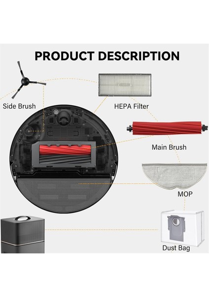 Roborock S8 Pro Uıtra Yedek Parçaları Aksesuarları Robot Süpürge Aksesuar Seti Toz Torbaları Ana Fırçalar (Yurt Dışından) fiyatları