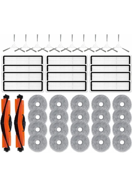 Xiaomi Robot Süpürge S10+ Plus B105 / S20+ Plus B108GL Parçaları Ana Silindir Yan Fırça Hepa Filtre Paspas Bezi Aksesuarları (Yurt Dışından)