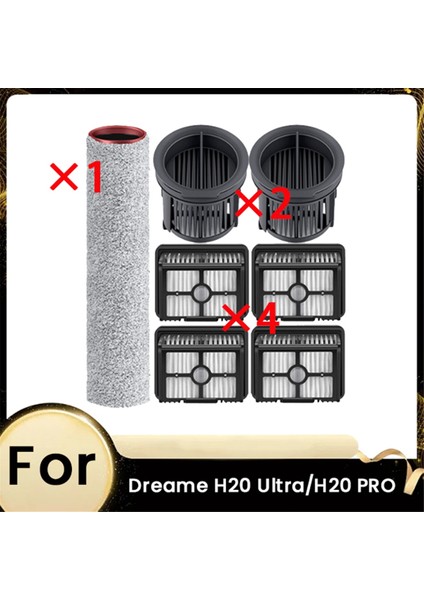 Dreame H20 ULTRA/H20 Pro Süpürme Robotu Aksesuarları Temizleyici Parçaları Değişimi Için 7 Adet Ana Fırça ve Filtre (Yurt Dışından)