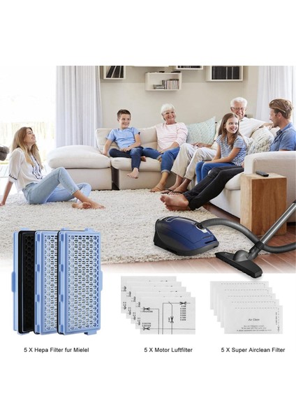 Miele Compact C1 ve C2, Komple C2 ve C3, S8340 Için Hepa Filtreler, 5 Motor Filtresi, 5 Hava Temizleme Filtresi ile (Yurt Dışından) fiyatları