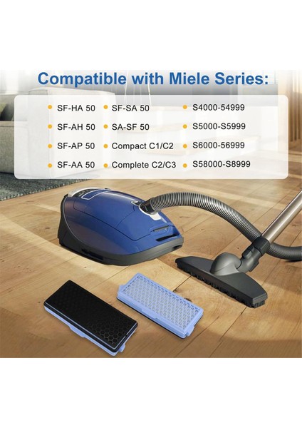 Miele Compact C1 ve C2, Komple C2 ve C3, S8340 Için Hepa Filtreler, 5 Motor Filtresi, 5 Hava Temizleme Filtresi ile (Yurt Dışından) modelleri