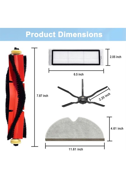 Roborock S4 S5 S6 E4 E20 S6 Saf E4 S4 Max S6 Maxv S5 Max S4 E2 E3 E5 E25 S50 Elektrikli Süpürge Için Yedek Parçalar (Yurt Dışından) modelleri