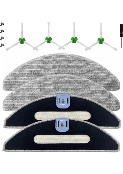 Irobot Roomba Combo I5 I5+ J5 J5+ Robot Süpürge Için Mop Pedleri ve Yan Fırçalar, Yeniden Kullanılabilir Ped (Yurt Dışından)