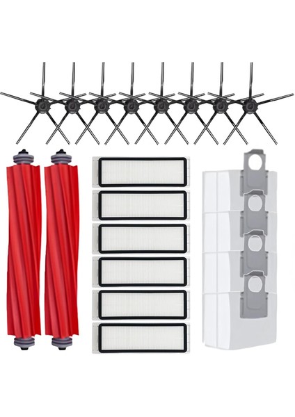 Roborock S7/ S7+/ S7 Max/ S7 Maxv Plus Vakum Aksesuarları Silindir Yan Fırçalar Filtre Toz Torbaları Için 20 Adet Yedek Parça (Yurt Dışından)