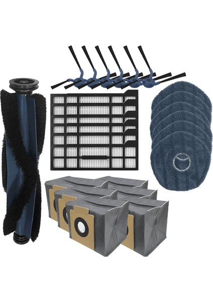 Eufy X10 Pro Omni Robot Vakum Yedek Parçaları Silindir Fırça Yan Fırça Filtre Elemanı Paspas Toz Torbası (Yurt Dışından)