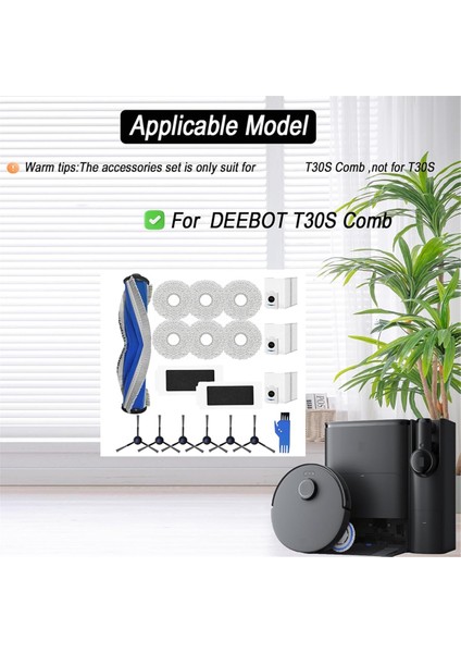 Ecovacs Deebot T30S Comb Robot Süpürge Ana Yan Fırça Hepa Filtre Paspas Bezi Toz Torbaları Parçaları (Yurt Dışından) modelleri