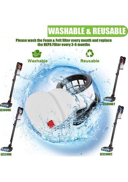 Köpekbalığı IZ300 IZ300UK IZ320 IZ320UK Elektrikli Süpürgeler Temizleyiciler Aksesuarları Için Uyumlu Yedek Parçalar Hepa Filtre (Yurt Dışından) modelleri