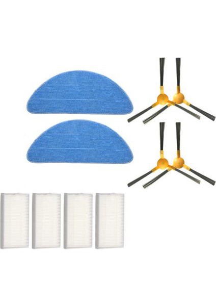 Proscenic 800T 820T 830T Için 10 Adet Robot Süpürge Parça Seti (Yan Fırça/filtre/paspas Bezi) (Yurt Dışından)