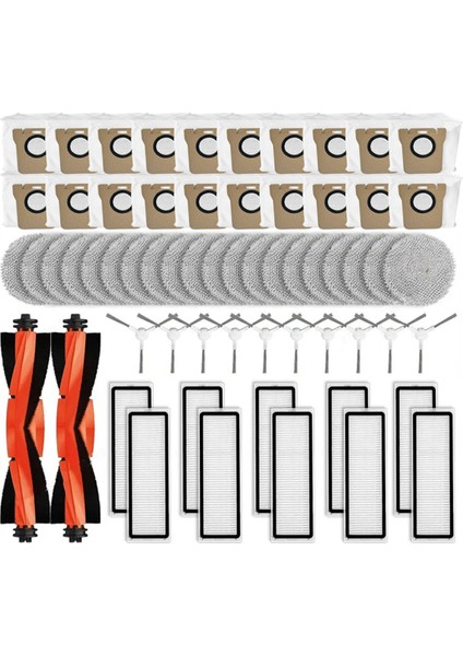 Xiaomi Robot Süpürge X10+ / X20+ / X20 Plus Robot Süpürge Ana Yan Fırça Hepa Filtre Paspas Bezi Toz Torbaları (Yurt Dışından)