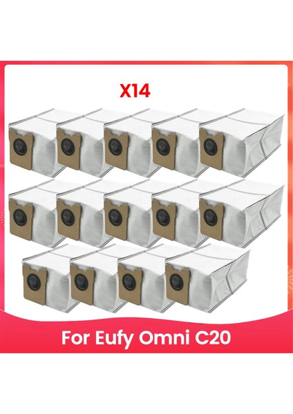 Eufy Omini C20 Vakumlu Süpürme Robotu Aksesuarları Için 14 Adet Ana Yan Fırça Hepa Filtre Paspas Pedleri Toz Torbaları (Yurt Dışından)