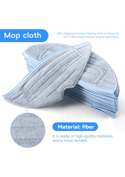18 Adet Yedek Paspas Temizlik Bezi Roborock S7 T7 T7PLUS Robotlu Süpürge Yedek Parçaları (Yurt Dışından) fırsatları