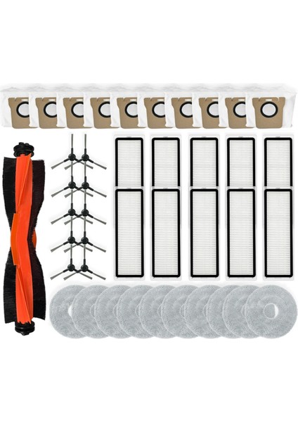 Xiaomi Robot Vakum X20 Pro / D102GL Yedek Parçaları Ana Yan Fırça Hepa Filtre Paspas Bezi Toz Torbaları Aksesuarları (Yurt Dışından)